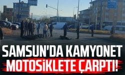 Samsun'da kamyonet motosiklete çarptı!