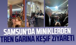 Samsun'da miniklerden tren garına keşif ziyareti