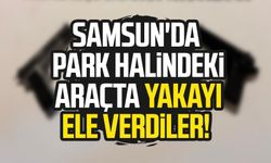 Samsun'da park halindeki araçta yakayı ele verdiler!