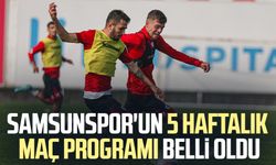 Samsunspor'un 5 haftalık maç programı belli oldu