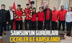 Samsun'un gururları çiçekler ile karşılandı