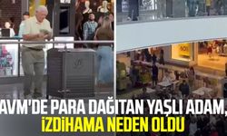 AVM'de para dağıtan yaşlı adam, izdihama neden oldu