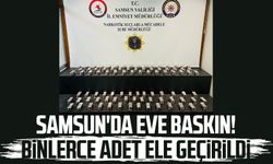 Samsun Atakum'da eve baskın! Binlerce adet ele geçirildi