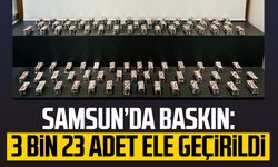 Samsun Canik'te baskın: 3 bin 23 adet ele geçirildi