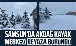 Samsun'da Akdağ Kayak Merkezi beyaza büründü