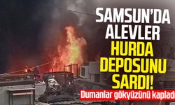 Dumanlar gökyüzünü kapladı: Samsun'da hurda deposunda yangın