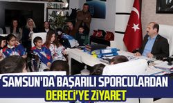 Samsun'da başarılı sporculardan Feyzullah Dereci'ye ziyaret