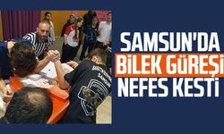 Samsun'da bilek güreşi mücadelesi nefes kesti