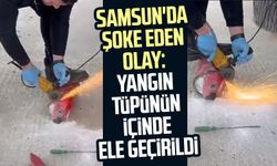 Samsun'da şoke eden olay: Yangın tüpünün içinde ele geçirildi