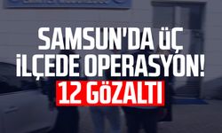 Samsun'da üç ilçede operasyon! 12 gözaltı