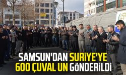 Samsun'dan Suriye'ye 600 çuval un gönderildi