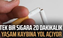 Tek bir sigara 20 dakikalık yaşam kaybına yol açıyor