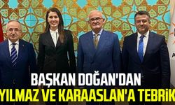Başkan Halit Doğan'dan Yusuf Ziya Yılmaz ve Çiğdem Karaaslan'a tebrik