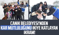Canik Belediyesi'nden kar mutluluğunu ikiye katlayan ikram!