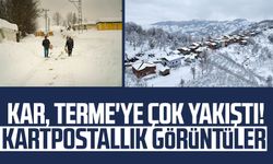 Kar, Terme'ye çok yakıştı! Kartpostallık görüntüler