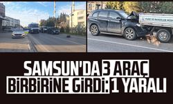 Samsun Bafra'da 3 araç birbirine girdi: 1 yaralı