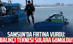 Samsun’da fırtına vurdu: Balıkçı teknesi sulara gömüldü!