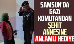 Samsun'da Gazi Komutan Davut Alâ'dan Şehit Astsubay İlhan Hamlı’nın annesine anlamlı hediye