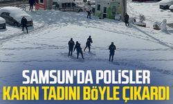 Samsun'da polisler karın tadını böyle çıkardı