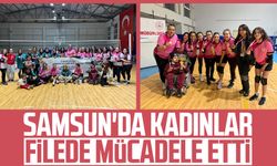 Samsun'da kadınlar filede mücadele etti