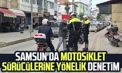 Samsun'da motosiklet sürücülerine yönelik denetim