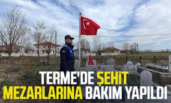 Terme'de şehit mezarlarına bakım yapıldı