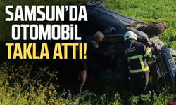 Samsun Bafra'da otomobil takla attı!