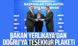Bakan Yerlikaya'dan Ahmet Alp Doğru’ya teşekkür plaketi