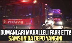 Dumanları mahalleli fark etti! Samsun'da depo yangını