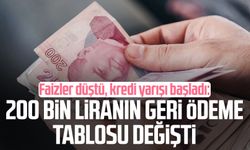 Faizler düştü, kredi yarışı başladı: 200 bin liranın geri ödeme tablosu değişti
