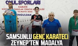 Samsunlu genç karateci Zeynep Akgül'den madalya