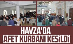 Havza'da afet kurbanı kesildi