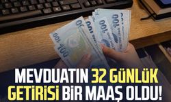 Mevduatın 32 günlük getirisi bir maaş oldu!