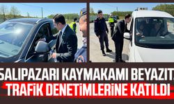 Salıpazarı Kaymakamı Ahmet Faruk Beyazıt, trafik denetimlerine katıldı