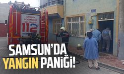 Samsun Bafra'da 2 katlı binada yangın paniği!