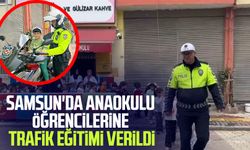 Samsun'da anaokulu öğrencilerine trafik eğitimi verildi