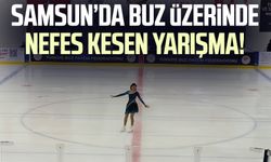 Samsun’da buz üzerinde nefes kesen yarışma!