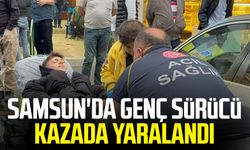 Samsun'da genç sürücü kazada yaralandı