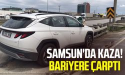 Samsun'da kaza! Yol ayrımında bariyere çarptı