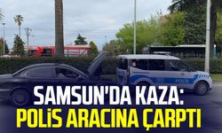 Samsun'da kaza: Polis aracına çarptı