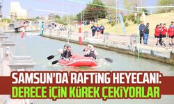 Samsun'da rafting heyecanı: Derece için kürek çekiyorlar