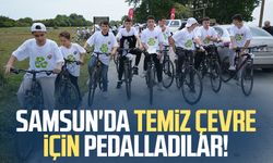 Samsun'da temiz çevre için pedalladılar!