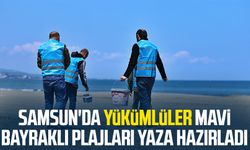 Samsun'da yükümlüler mavi bayraklı plajları yaza hazırladı