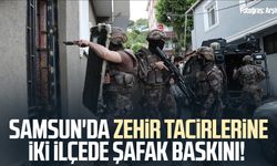 Samsun'da zehir tacirlerine iki ilçede şafak baskını