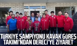 Türkiye Şampiyonu Kavak Güreş Takımı'ndan Feyzullah Dereci'ye ziyaret