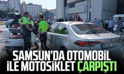 Samsun İlkadım'da otomobil ile motosiklet çarpıştı