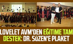 Samsun Lovelet AVM'den eğitime tam destek: Dr. Mustafa Süzen'e plaket