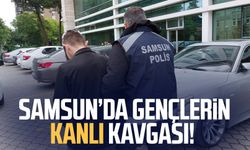 Samsun'da tramvay istasyonu yanında bıçaklı kavga!