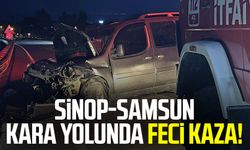 Sinop-Samsun kara yolunda feci kaza! 2 yaralı