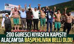 200 güreşçi kıyasıya kapıştı! Alaçam’da başpehlivan belli oldu
